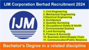 IJM Corporation Berhad Recruitment 2024