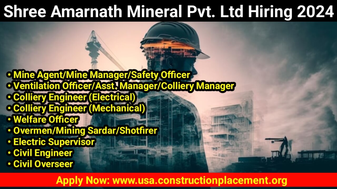 Shree Amarnath Mineral Pvt. Ltd Latest Hiring 2024