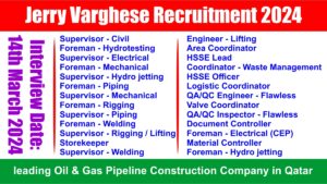 Jerry Varghese Recruitment 2024