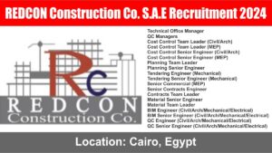REDCON Construction Co. S.A.E Recruitment 2024
