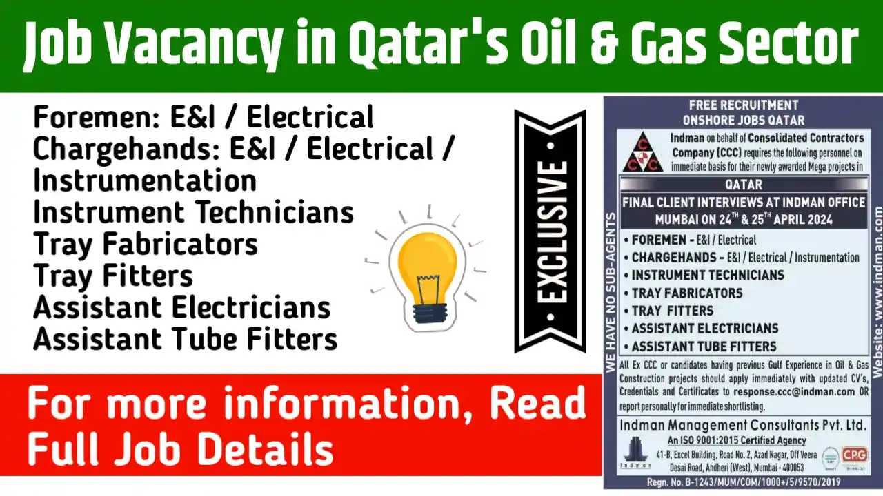 All New Job Opportunity in Qatar's Oil & Gas Sector | Must Apply For This Job
