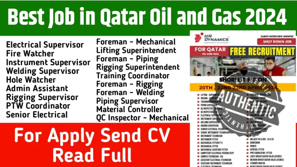Exciting Job Opportunities in Qatar's Oil and Gas Sector | 20+ Job Vacancy Available