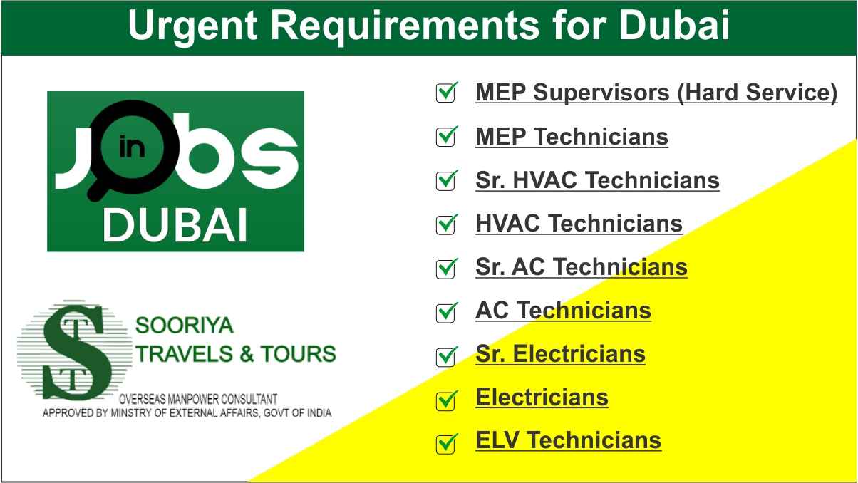 Urgent Requirements for Dubai
