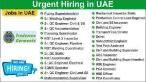 Urgent Hiring in UAE