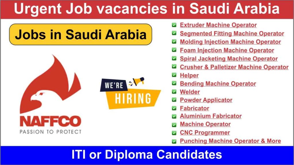 Urgent Job vacancies in Saudi Arabia