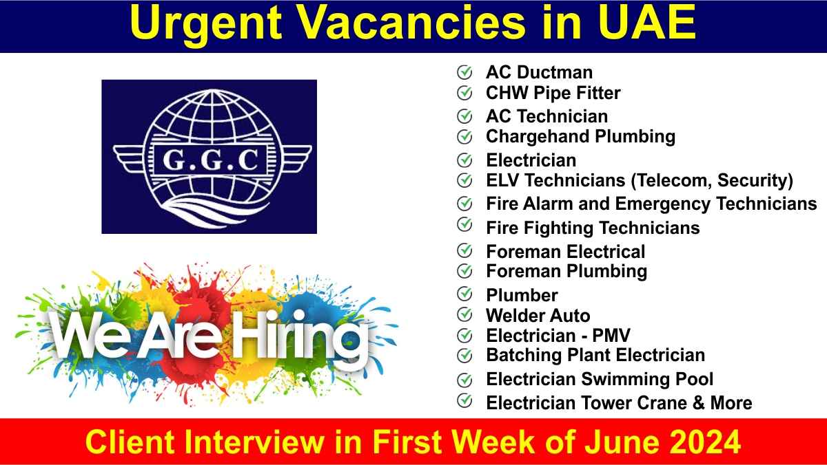 Urgent Vacancies in UAE