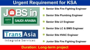 Urgent Requirement for KSA