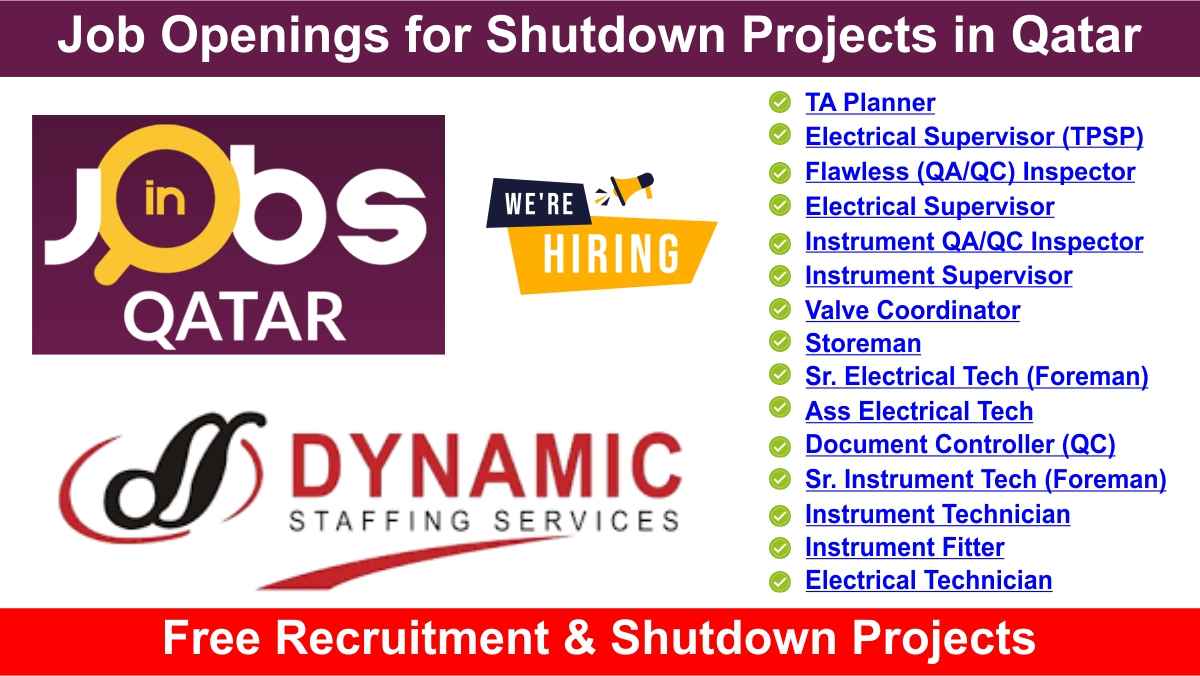 Job Openings for Shutdown Projects in Qatar
