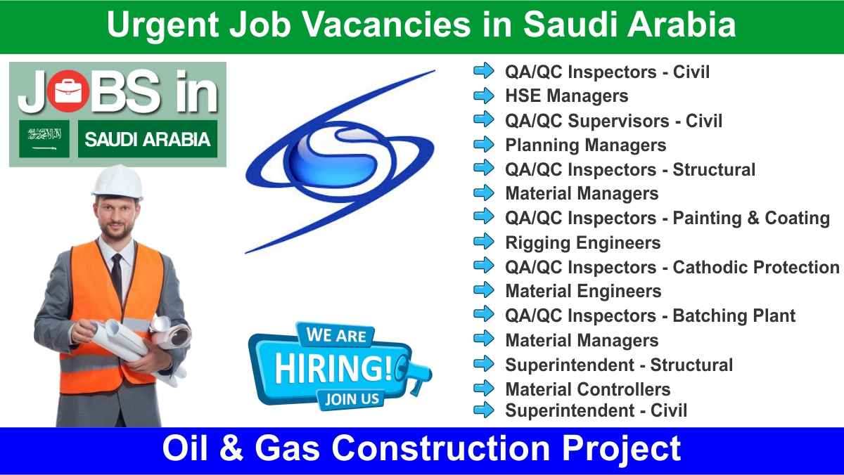 Urgent Job Vacancies in Saudi Arabia