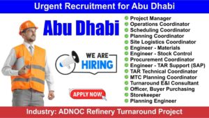 Urgent Recruitment for Abu Dhabi