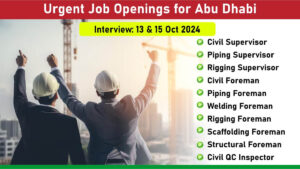 Urgent Job Openings for Abu Dhabi