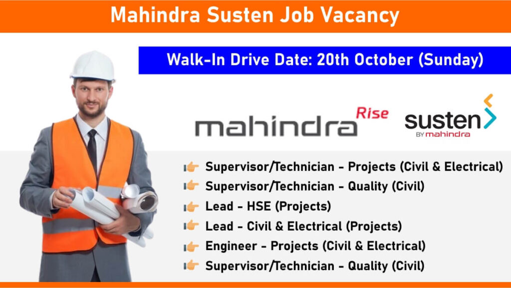 Mahindra Susten Job Vacancy