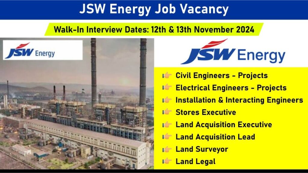 JSW Energy Job Vacancy