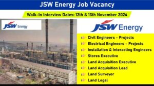 JSW Energy Job Vacancy