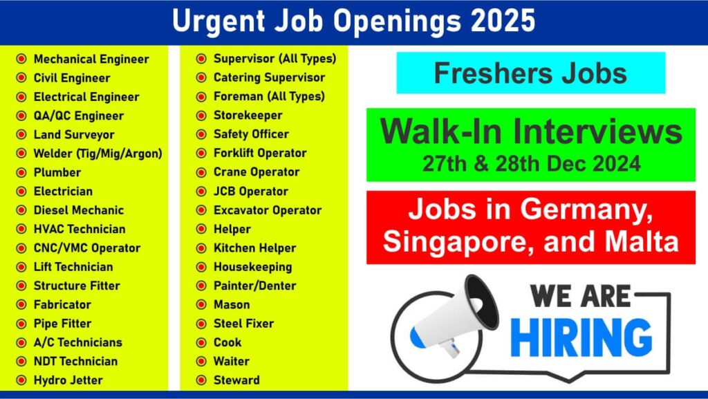 Urgent Job Openings 2025