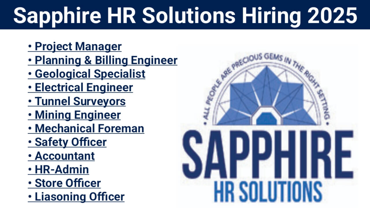 Sapphire HR Solutions Hiring – Project Manager, Planning Engineer, Tunnel Surveyors, Safety Officer & More | Railway Tunnel Project | Solapur, Maharashtra