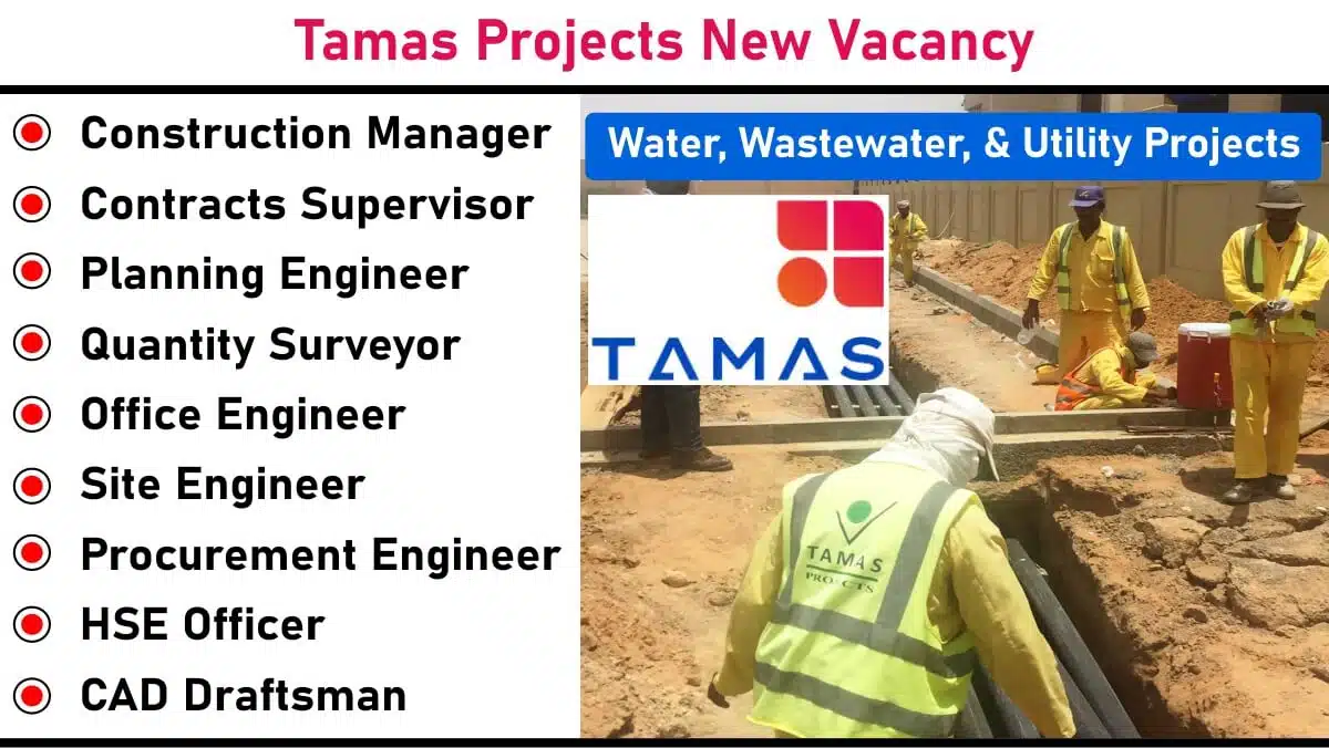 Infrastructure Jobs in UAE – Construction Manager, Planning Engineer, HSE Officer, and More Openings at Tamas Projects