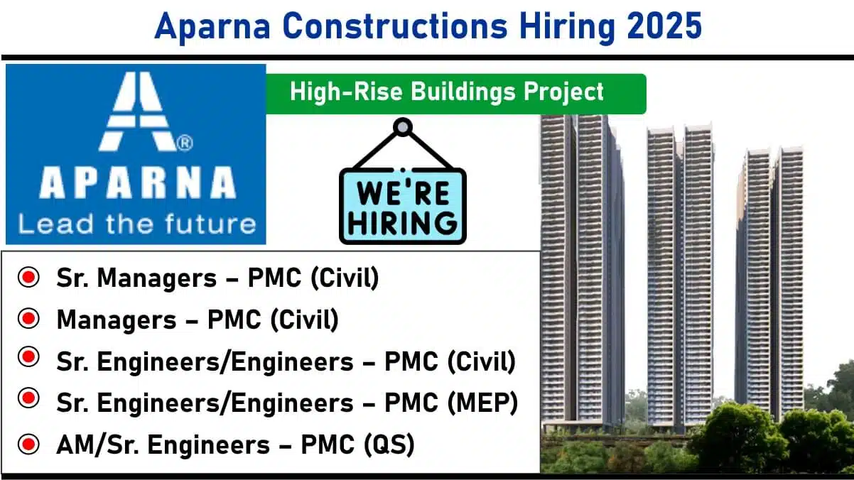 Aparna Constructions New Vacancy 2025 | For high-rise buildings Project