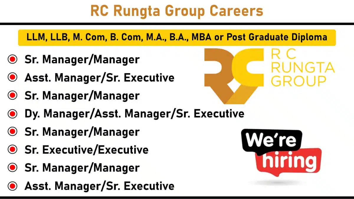 RC Rungta Group Hiring 2025 | Jobs in Ramgarh, Jharkhand