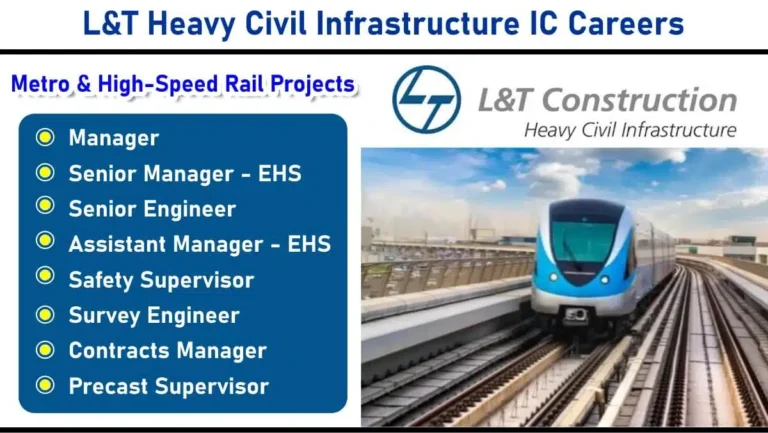 L&T Heavy Civil Infra IC Hiring 2025 – EHS Managers, Survey Engineers, Contracts Managers & More | Metros & High-Speed Rail Projects