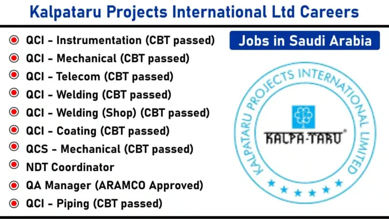 Kalpataru Projects International Limited (KPIL) Hiring 2025 For QCI, QA, NDT Roles | Global Infrastructure Projects