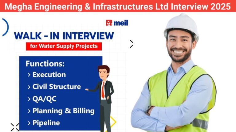 Megha Engineering & Infrastructures Ltd Walk-In Drive | Date: 24th May 2025 (Saturday) & 25th May 2025 (Sunday)