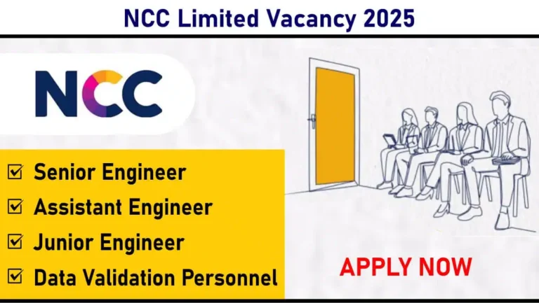 NCC Limited Recruitment May 2025: Engineer & Technical for Smart Meter Projects in Bihar