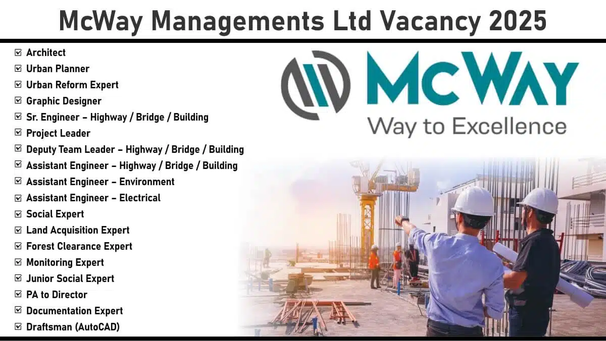 McWay Managements Ltd Hiring May 2025 | Construction Jobs In Gujarat