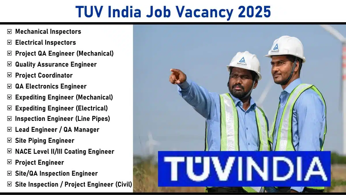 TUV India Urgent Hiring 2025 | Last Apply Date: 30th May 2025