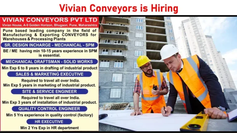 Vivian Conveyors New Opening 2025 | Mechanical Engineer Jobs Near Me