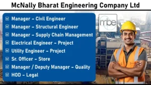 McNally Bharat Engineering Company Ltd Recruitment 2025 | Civil Engineer Jobs Near Me