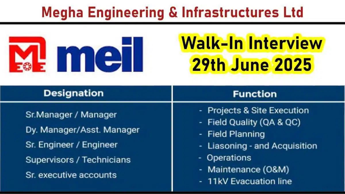 MEIL Solar Project Jobs 2025 | QA QC Engineer Jobs in Renewable Energy Projects