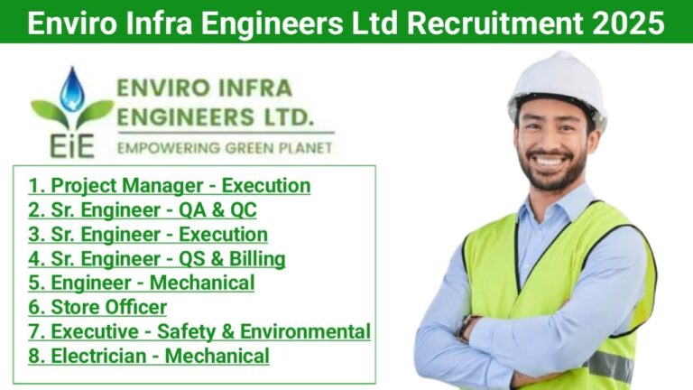 Enviro Infra Engineers Limited Recruitment 2025 | for our newly awarded projects – 100 MLD STP & 120 MLD STP, Gurugram, Haryana