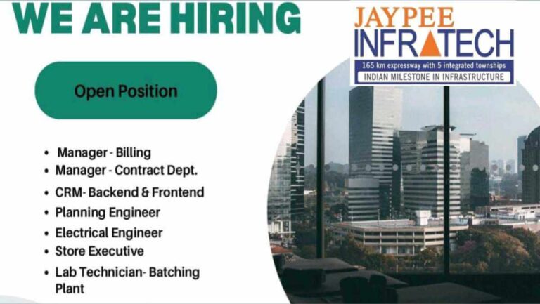 Jaypee Infratech New Vacancy Sepetember 2025 | Lab Texhnician Jobs Near Me