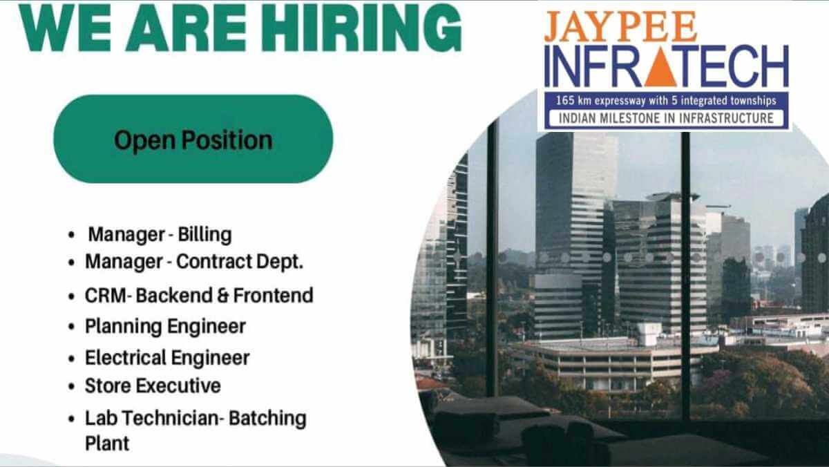 Jaypee Infratech New Vacancy Sepetember 2025 | Lab Texhnician Jobs Near Me