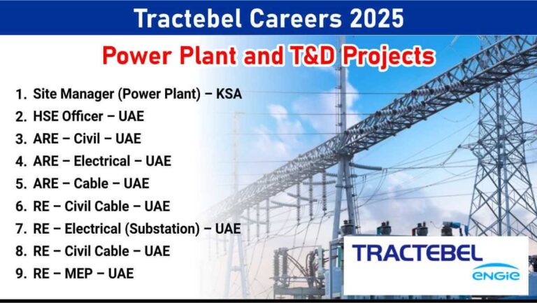 Tractebel Recruitment 2025 | Power Plant & Substation Vacancies