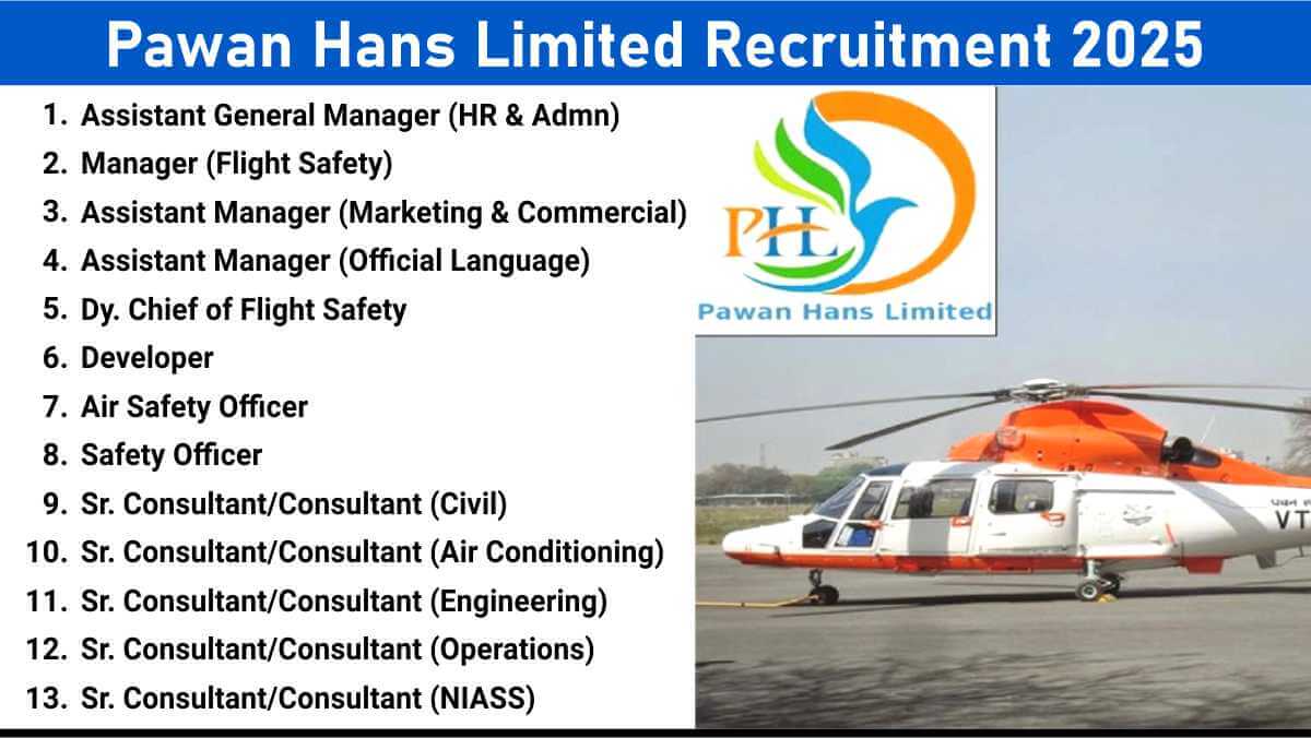 Pawan Hans Limited Recruitment September 2025 | For Engineering & Operations Consultant Jobs