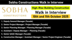 Sobha Constructions Walk in Intervew | Mumbai & Bangalore | Oct 2025