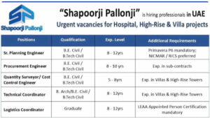 Shapoorji Pallonji Jobs In UAE | Our Hospitals, High-Rise Towers, and Villas Project