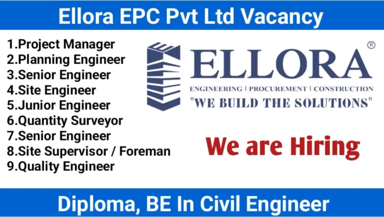 Ellora EPC Pvt Ltd Hiring 2025 | Chhatrapati Sambhajinagar MIDC Waluj, Maharashtra