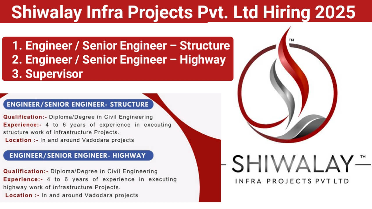 Shiwalay Infra Projects Pvt. Ltd Hiring 2025 | Civil supervisor Jobs Near Me