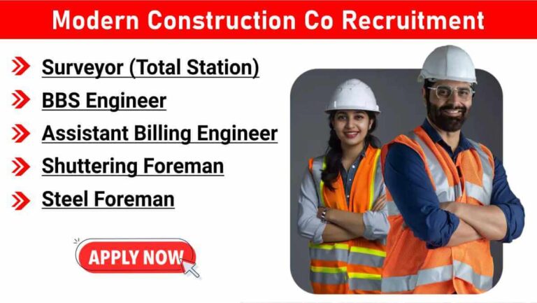 Modern Construction Co Recruitment | Experienced Real Estate Engineers & Foreman Jobs | Noida